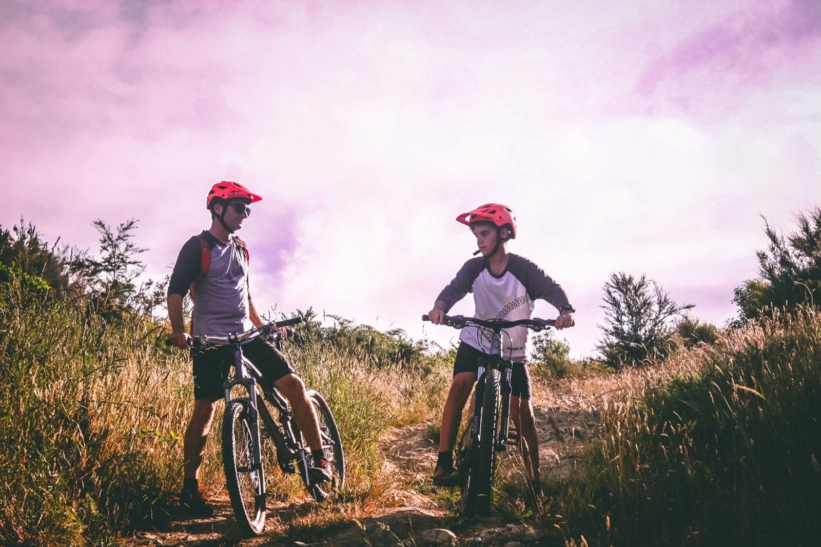 Cyclists on a countryside trail