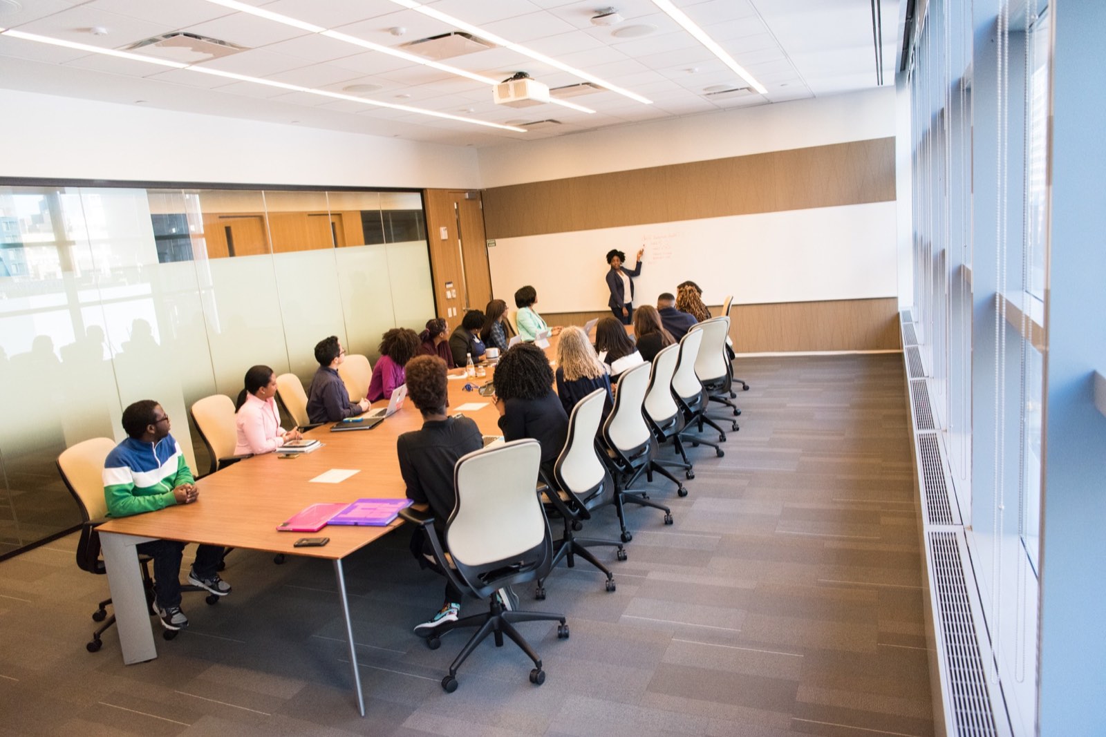 Corporate meeting in a conference room