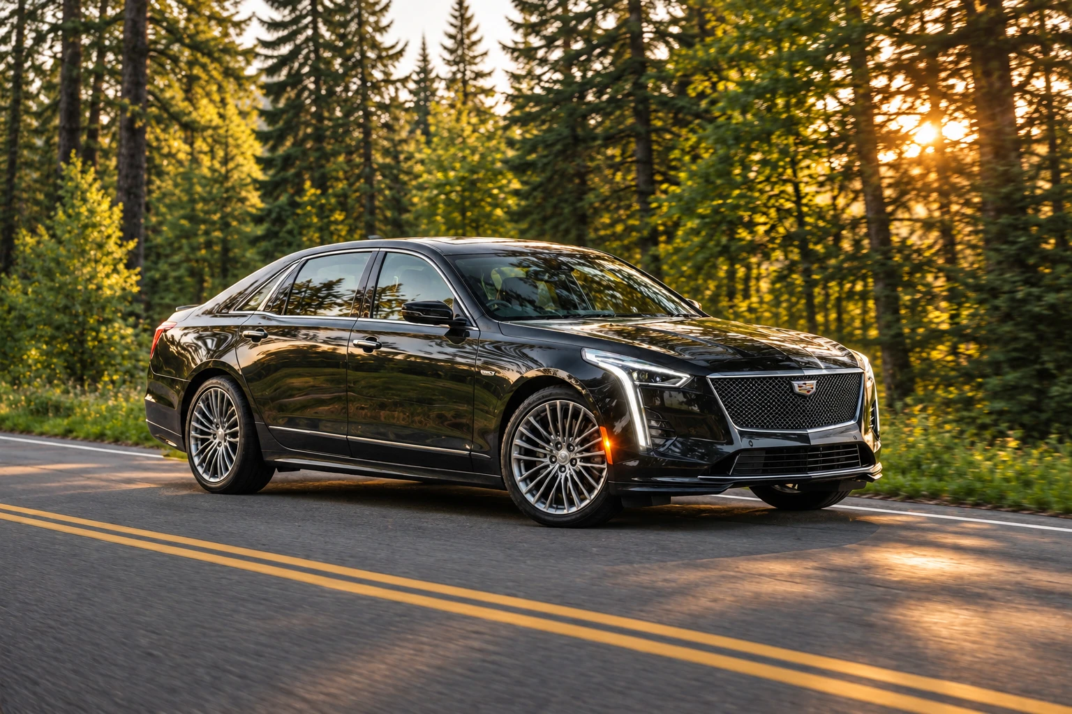 Black Cadillac CT5 luxury sedan