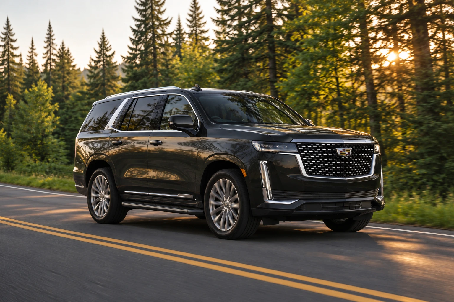 Black Cadillac Escalade full-size luxury SUV