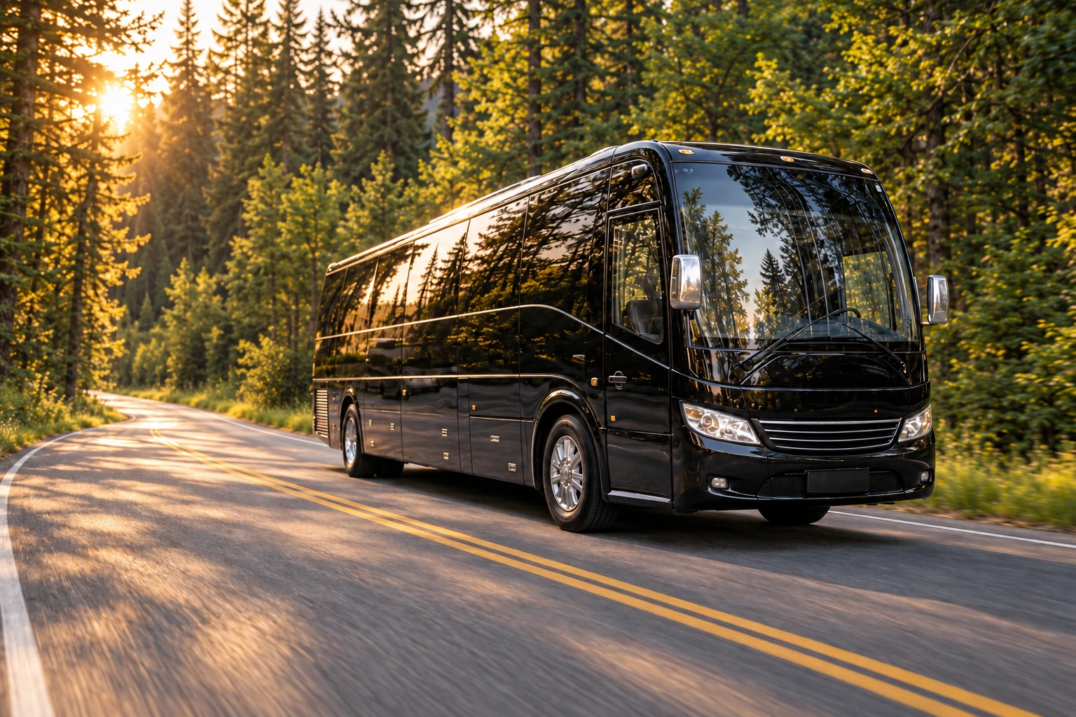 Black luxury motorcoach