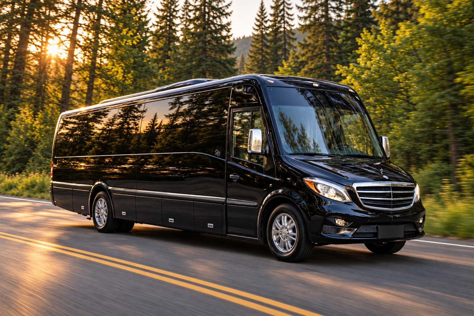 Black luxury party bus